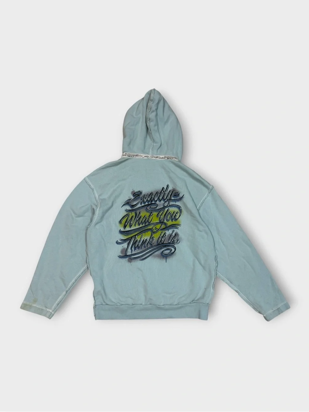 True Religion Blue Airbrush Graphic Hoodie “Exactly What You Think It Is”